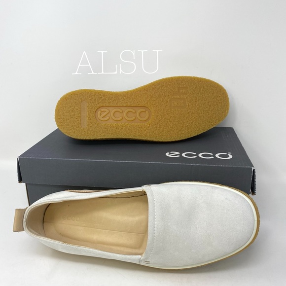 ECCO Crepetray Sip On Loafer Shadow Flat White W - Picture 2 of 8